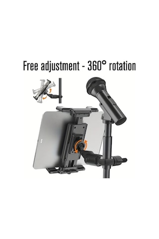 Honeybeeshop Yeni Tablet Tutucu Telefon Tutucu Black Mikrofon Standı Bariyer Ve Gidon İçin 4 7 İla 13 Inç Ekran