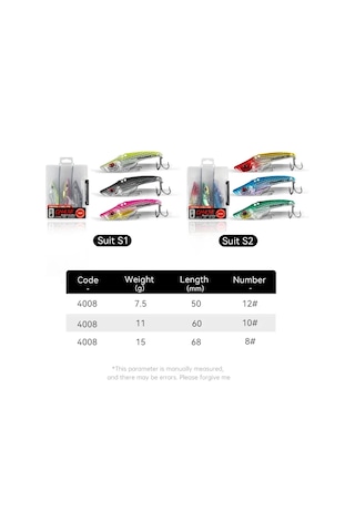 Kingdom 4008 Yapay Titreşimli Balık Yemi 3lü Paket - Set2, 11g