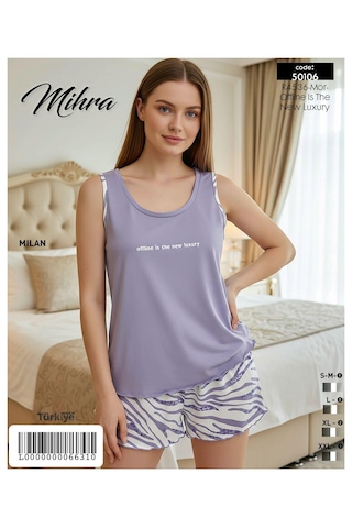 Miressa Kalın Askılı Şortlu Pijama Takımı Lila Miressa Kalın Askılı Şortlu Pijama Takımı Lila