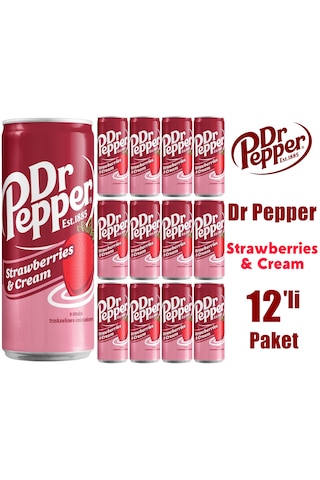 Dr Pepper Strawberries & Cream 330ml 12'li Paket