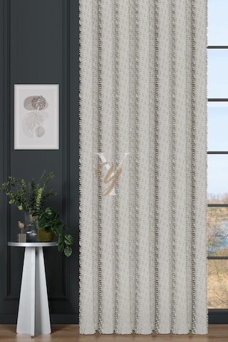 Linda Fon Perde V-6001-s Krem Simli Krem