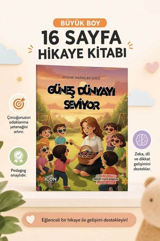 Güneş Dünyayı Seviyor - 16 Sayfa Eğitici Çocuk Hikaye Kitabı - Hediyeli Güneş Dünyayı Seviyor - 16 Sayfa Eğitici Çocuk Hikaye Kitabı - Hediyeli