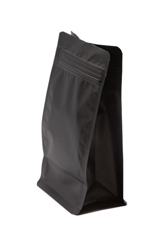 Packtory Flat Bottom Düz Tabanlı Mat Siyah Önden Kilitli Ambalaj 11,5X21,5+4 cm.250 Gr.-50 Adet