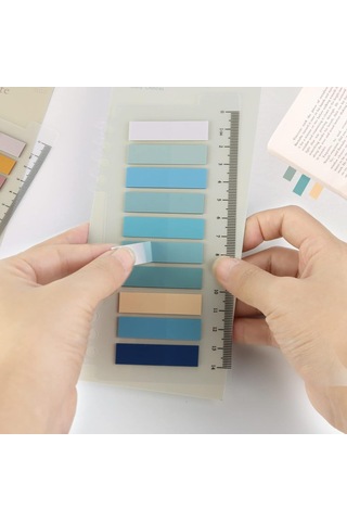 Sticky Notes Şeffaf Renkli Yapışkan Not Kağıtları Defter Yer İmleri Etiket Ayraç 10 Renk 200 Yaprak Gökkuşağı Serisi Kuru Çay