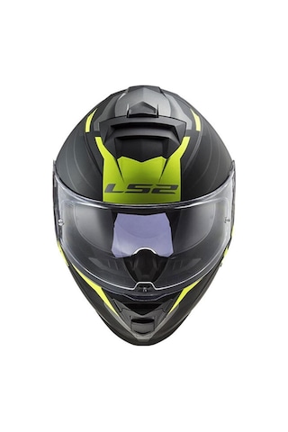 LS2 STORM NERVE MAT SİYAH NEON SARI MOTOSİKLET KASK