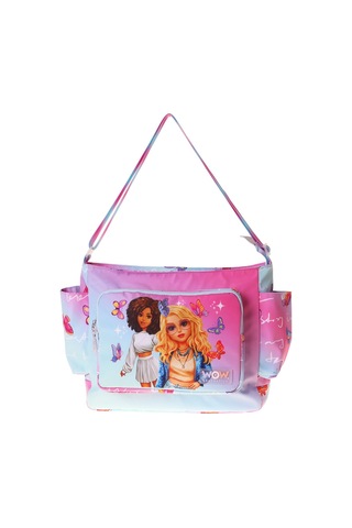 Wow Generation Kız Çocuk Butterfly Baskılı Turkuaz - Pembe Renkli Omuz Çantası - W6075 Çok Renkli