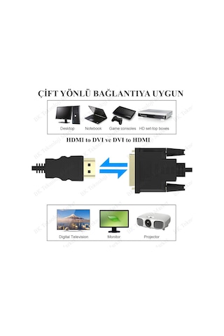 Dvi 24+1 To Hdmi Çift Yönlü Dvi To Hdmi Kablo - 5Metre