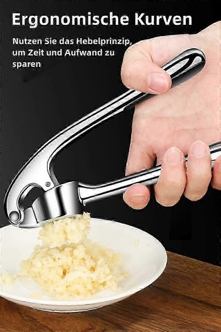 Kolay Pres Saplı Sarımsak Presi Mutfak Aleti - Daha Fazla Sarımsak Ezmesi Çıkarmak İçin Sarımsak Doğrayıcı Alet - Kolay Temizlenen Sarımsak Presi - Gümüş Siyah