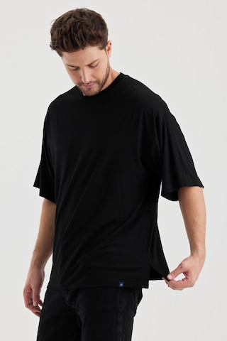 Alexander Gardi Alexandergardı Yırtmaçlı Basic Oversize T-shirt Un-70418 Siyah