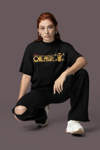 Ace Sabo Monkey D. Luffy Sırt Baskılı Unisex Oversize One Piece K Siyah