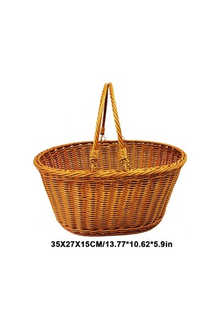 Xiaaokeji El Yapımı Saplı Taklit Rattan Piknik Sepeti Diğer