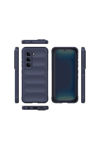 Xemu İnfinix Hot 50 4g Kılıf Esnek Tpu Oyuklu Arka Yüzey Tasarımlı Etnik Silikon Siyah