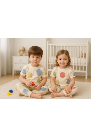 Isobel Kids Lego Desenli Pijama Takım Bej