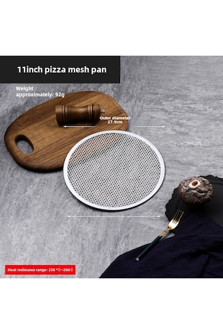 Konesam 11 İnç Alüminyum Pitsa Tepsisi - Kalın, Anti Yapışkan, Isı Dağıtımı İyi, Ticari Kullanım, Fırın Gereci Çap 27.9cm