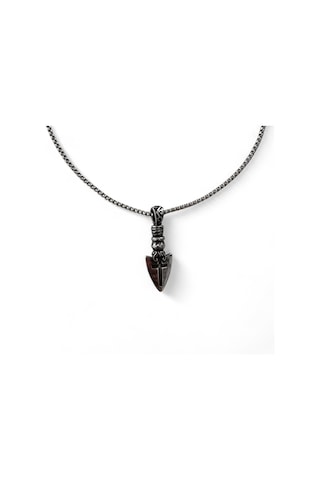 Çelik Savaşçı Ok Ucu Haç Kolye Gri