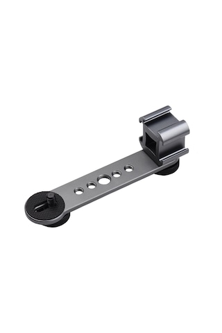 Moveevo Alüminyum Üçlü Soğuk Ayaklı Braket - 1/4" Ve 3/8" Vida Bağlantıları - Led Işık, Flaş, Tripod Uyumlu - Gri Renk