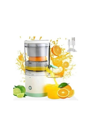 Wondernest Usb Taşınabilir Portakal Meyve Sıkacağı Elektrikli Şarj Beyaz Fx Beyaz