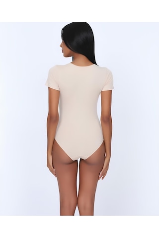 Nbb U Yaka Kısa Kollu Alttan Çıtçıtlı Body/atlet -2945 Ten Rengi