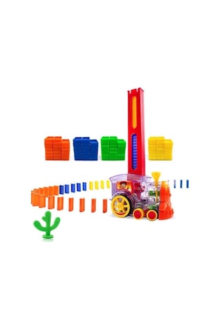 Can Oyuncak Pilli Dominolu Tren Kutulu 80 Parça Domino Taşı Dizen