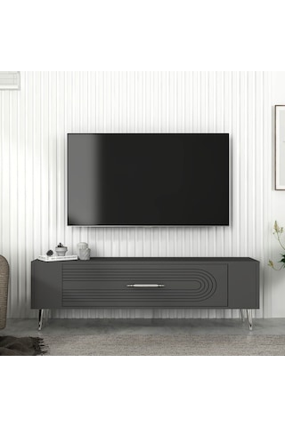Retrol3ct Tv Sehpası Antrasit-gümüş