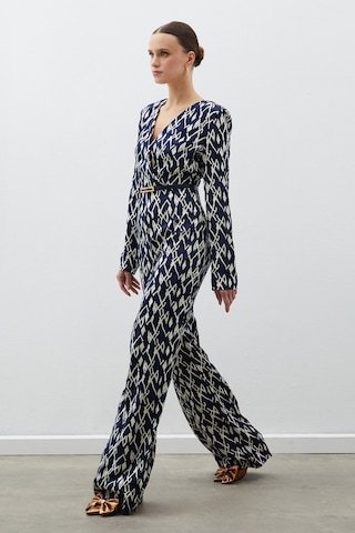 Sateen Desenli Saten Tulum - Lacivert