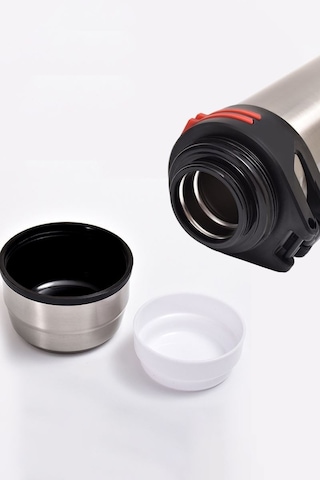 304 Çelik CİN488GR Vakumlu Kamp Piknik Büyük Askılı Termos Siyah 2 L