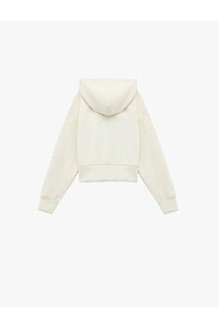 Koton Fermuarlı Kapşonlu Ekru Kız Çocuk Sweatshirt 6wkg10281ak Ekru