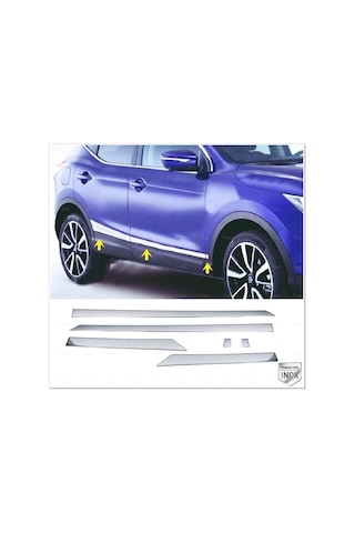 Nissan Qashqai Uyumlu Krom Yan Kapı Çıtası 6 Prç. 2013-2021 Arası P. Çelik