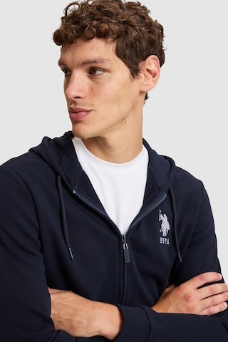 U.S. Polo Assn. Erkek Lacivert Kapüşonlu Fermuarlı Örme Hırka 50329420-vr033