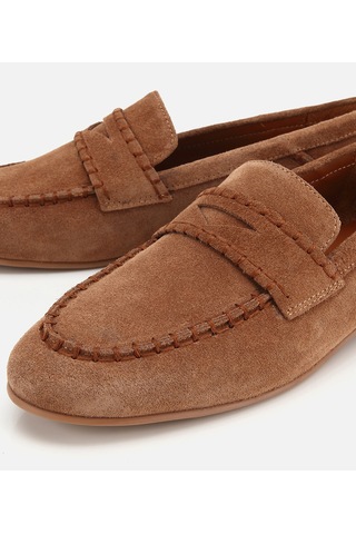 Hotiç Kadın Süet Deri Taba Dikiş Detaylı Günlük Loafer 01ayh321290a340 01ayh321290a340