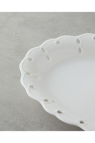 English Home Elodie Porselen Kayık Tabak 35 Cm Beyaz Beyaz