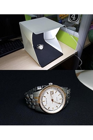 Triline Mini Stüdyo Led Işıklı Ürün Fotoğraf Çekim Çadırı Pratik Katlanabilir - 40x40