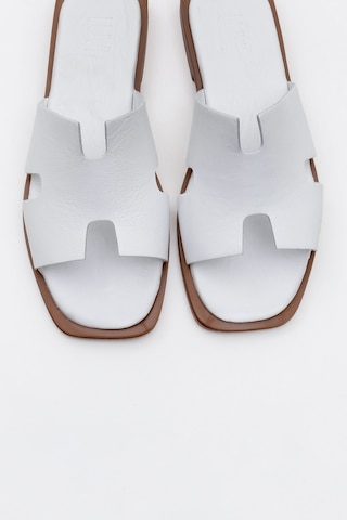 Luvishoes Luvi Shoes Jez Beyaz Cilt Hakiki Deri Kadın Terlik Beyaz
