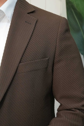 Bys Beystil Sivri Yaka Koyu Kahve Ceket 351- Slim Fit