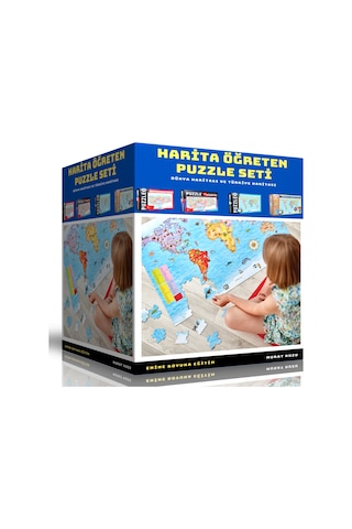 Harita Öğreten Puzzle Seti (4 Süper Kutu)