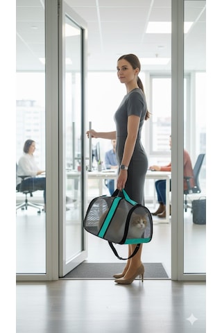 Newfull Kedi Taşıma Çantası Seyahat Evcil Hayvan Çantası Fileli Büyük Bot