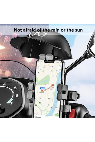 Mt32 Motor Motosiklet Bisiklet Telefon Tutucu Yağmur Güneş Koruyu Siyah