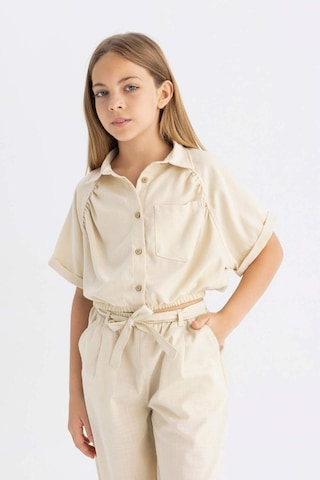 DeFacto Kız Çocuk Cropped Fit Pamuklu Kısa Kollu Gömlek C4272A824SMBG743