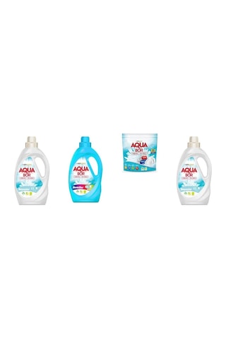 Aquabor Doğal Mineralli Sıvı Beyaz + Sıvı Renkliler + Tablet + Sıvı Beyaz 4 Lü Set