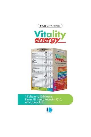 Tabvitamins Vitality Energy  30 Tablet