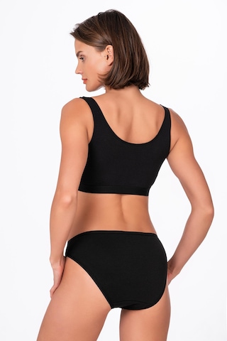 Likralı Daphne 40/1 Kalın Bikini Altı Siyah Külot Kompedan K6120-siyah Siyah