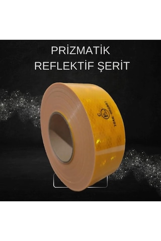 50 Metre 1.kalite Şerit Reflektör Sarı Tüvtürk Muayene Onaylı