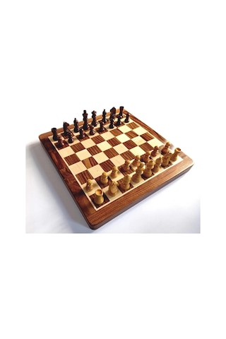 Mıknatıslı Ahşap Manyetik Satranç Takımı El Yapımı Şık Tasarım, Kaymaz Taşlar, Seyahat Ve Ev Kullanımına Uygun