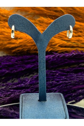 925 Ayar Gümüş Spor Düz Halka Modeli Trend Kadın Küpe Gümüş