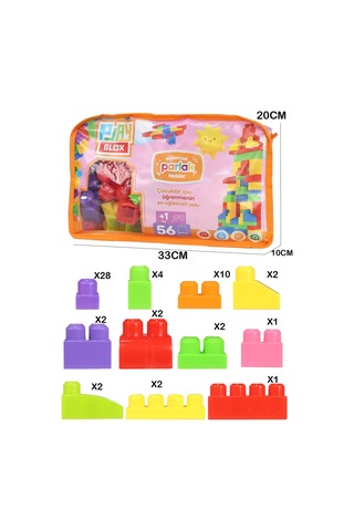 Play Blox Yapı Oyuncakları 56 Parça Çantalı Parlak Renkler Mega Blok Seti 2892