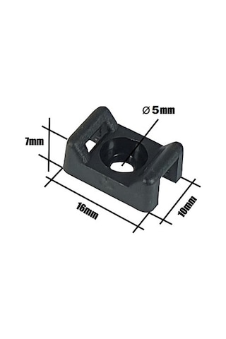 Vidalı Kroşe - 16 x 10 x Ø5mm - Siyah - 25 Adet