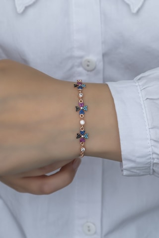 Nereze 925 Ayar Gümüş Mix Taşlı 3'lü Yonca Bileklik