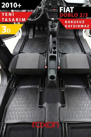 Fiat Doblo 2010+ 2-3 3d Havuzlu Paspas Tam Uyumlu Su Geçirmez, Kaymaz