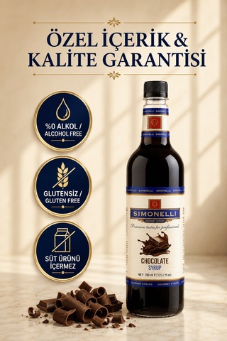 Simonelli Çikolata Aromalı Kahve ve Kokteyl Şurubu 700 ML + Pompa
