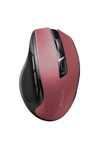Ugreen 4000 Dpı Ergonomik Sessiz Kablosuz Optik Mouse, Kırmızı, 25752 -